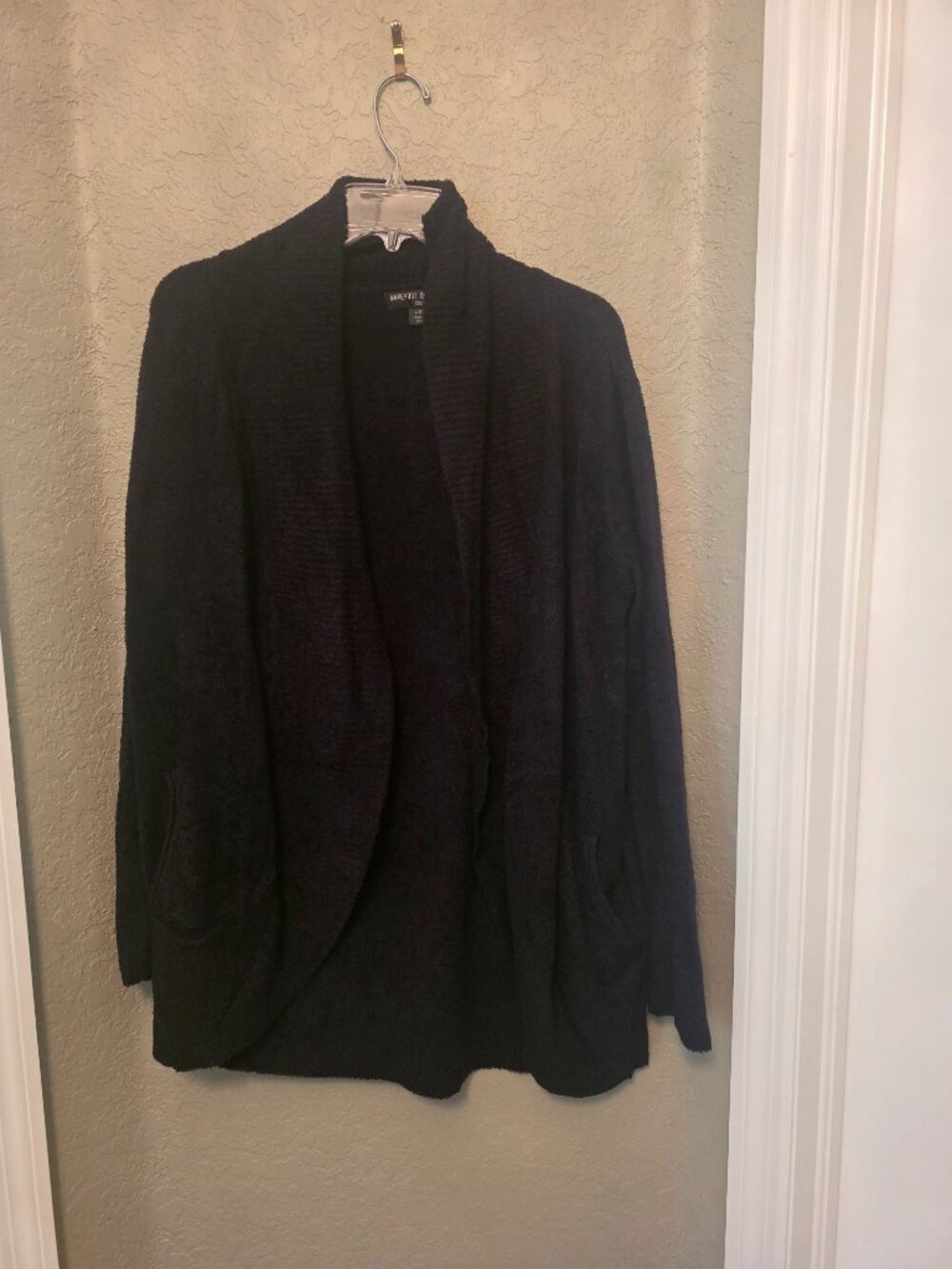 Barefoot Dreams Black Cozy Chic Lite Cardigan L XL